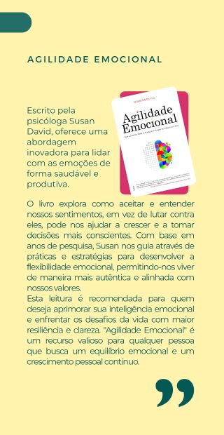 banner informativo sobre o livro Agilidade Emocional